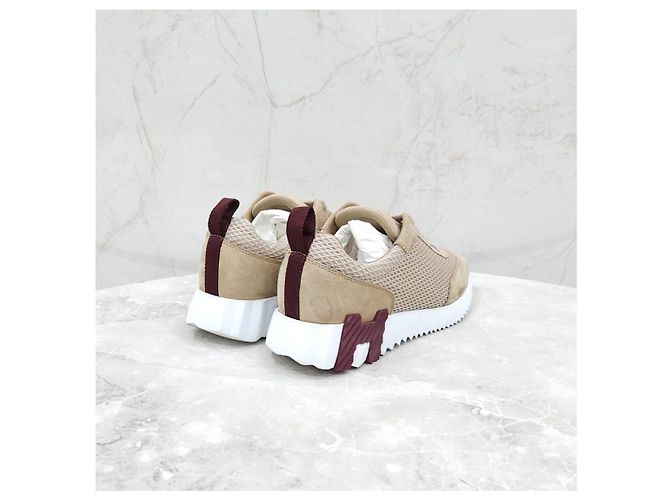 Hermès Sneakers Bouncing in mesh beige - vista 11