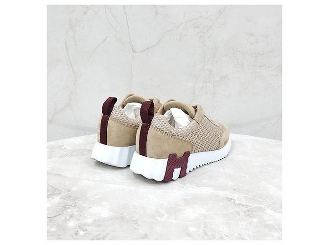 Hermès Sneakers Bouncing in mesh beige - vista 5