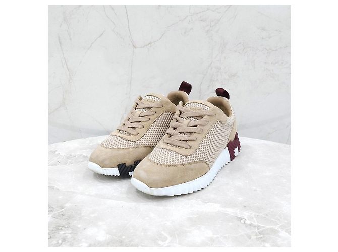 Hermès Sneakers Bouncing in mesh beige - vista 7