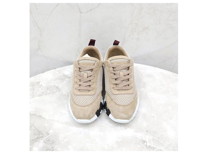 Hermès Sneakers Bouncing in mesh beige - vista 8