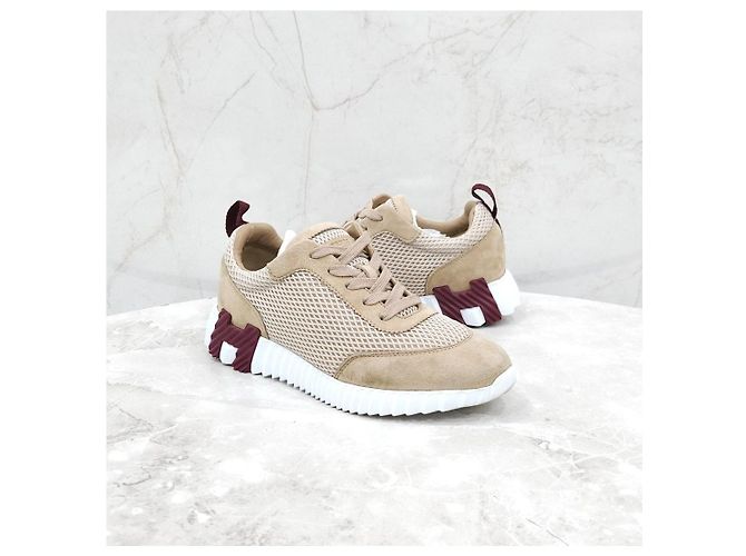 Hermès Sneakers Bouncing in mesh beige - vista 9