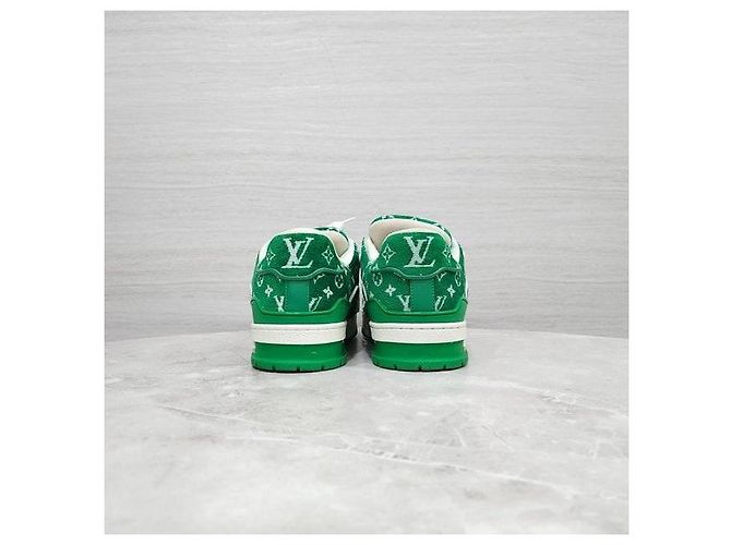Louis Vuitton Sneakers Trainer in Velluto Verde - vista 5