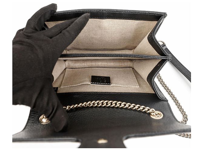 Gucci Borsa a tracolla in pelle nera da donna - vista 8