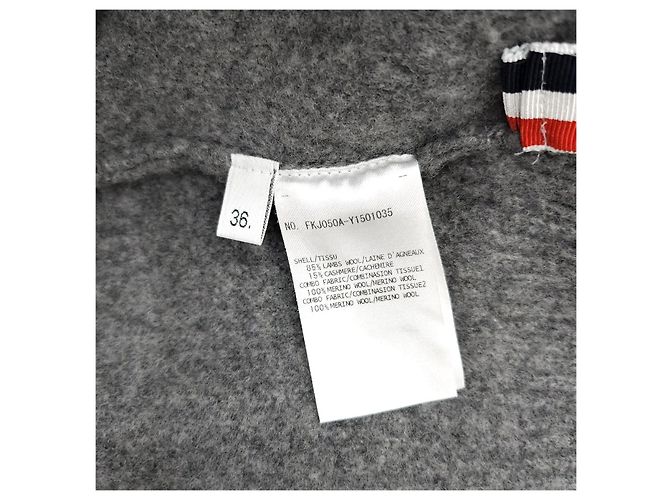Thom Browne Work Jacket aus Loopback-Wolle, Kaschmir und Baumwolle - Hellgrau - Ansicht 14