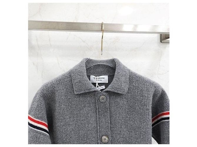 Thom Browne Work Jacket aus Loopback-Wolle, Kaschmir und Baumwolle - Hellgrau - Ansicht 3