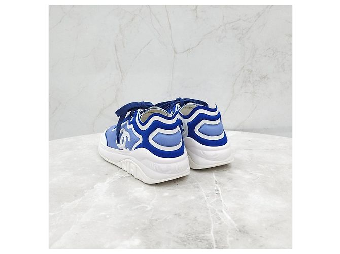 Sneakers Chanel in Lycra e mesh verde - vista 14