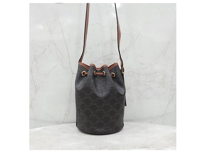 Céline Borsa bucket piccola in tela - vista 10