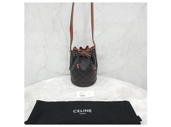 Céline Borsa bucket piccola in tela - vista 14