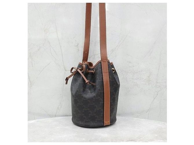 Céline Borsa bucket piccola in tela - vista 2