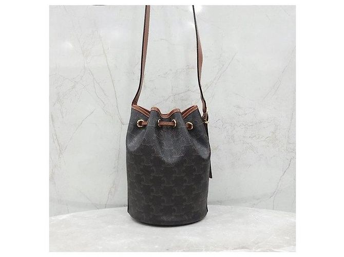 Céline Borsa bucket piccola in tela - vista 3