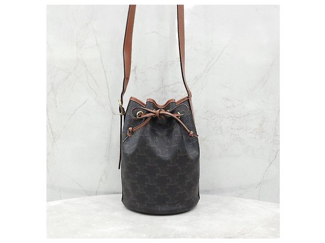 Céline Borsa bucket piccola in tela - vista 8