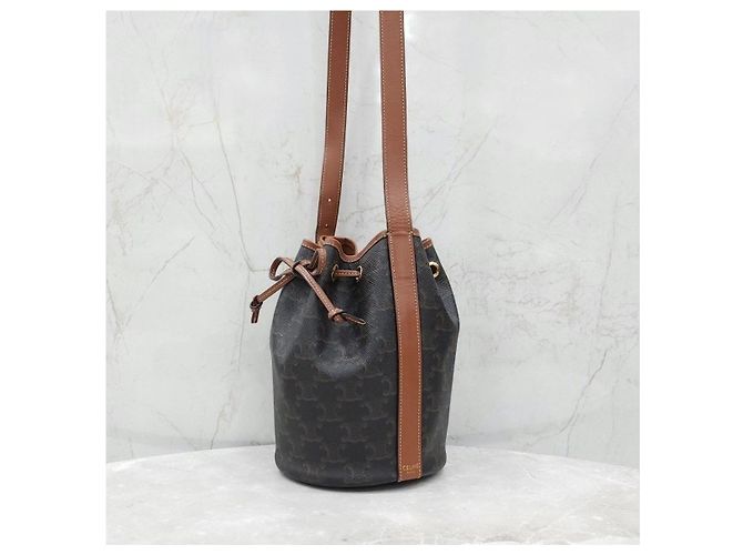 Céline Borsa bucket piccola in tela - vista 9