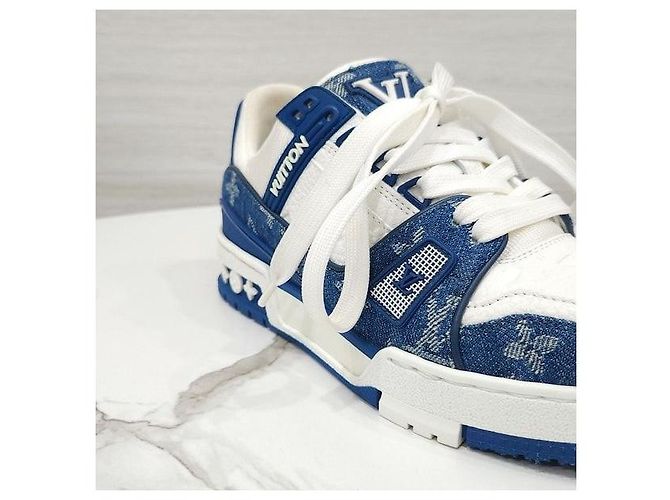 Louis Vuitton Sneakers Trainer Monogram Denim Blue - vista 7