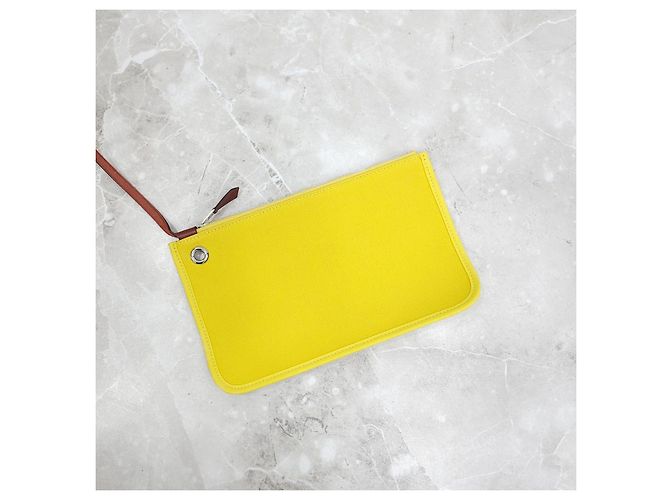 Hermès Nuovo House Herbag Yellow Canvas Stamp - vista 15
