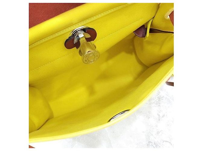 Hermès Nuovo House Herbag Yellow Canvas Stamp - vista 8