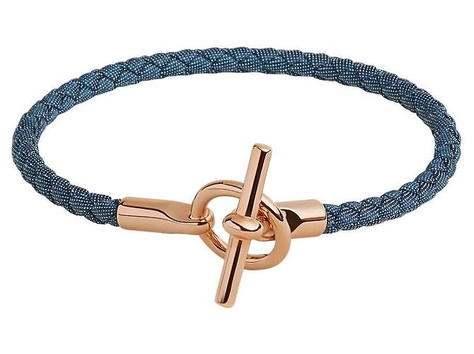 Bracciale Hermès Glenan Jean Blu Denim Cotone - vista 3