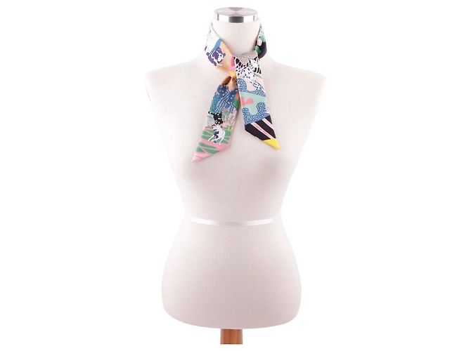 Twilly Hermès En Libert in seta multicolore - vista 12