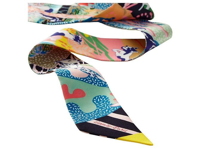 Twilly Hermès En Libert in seta multicolore - vista 6