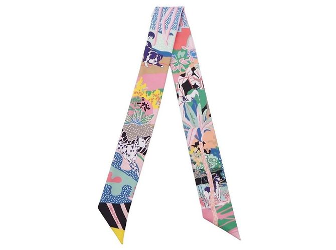 Twilly Hermès En Libert in seta multicolore - vista 8