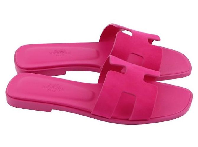 Sandali Hermès Oran Rosa in Scamosciato - vista 13