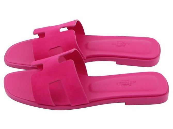Sandali Hermès Oran Rosa in Scamosciato - vista 14