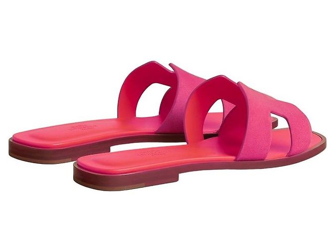 Sandali Hermès Oran Rosa in Scamosciato - vista 6