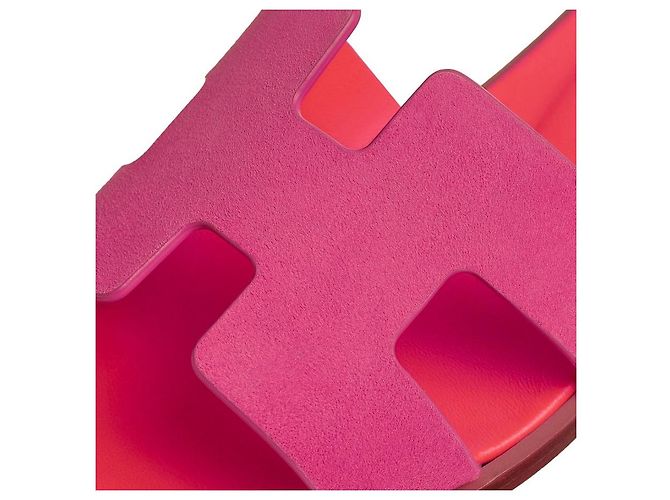 Sandali Hermès Oran Rosa in Scamosciato - vista 8