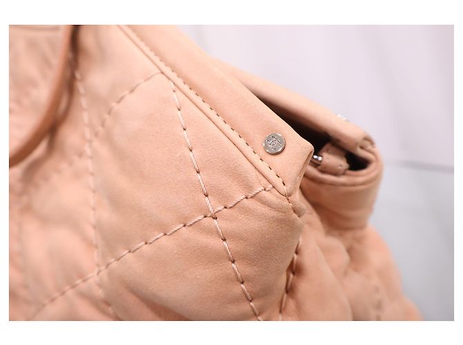 Chanel Große CC gesteppte Tote Shoulder Bag Lachsrosa Beige - Ansicht 5