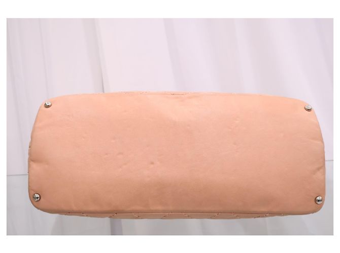 Chanel Große CC gesteppte Tote Shoulder Bag Lachsrosa Beige - Ansicht 8