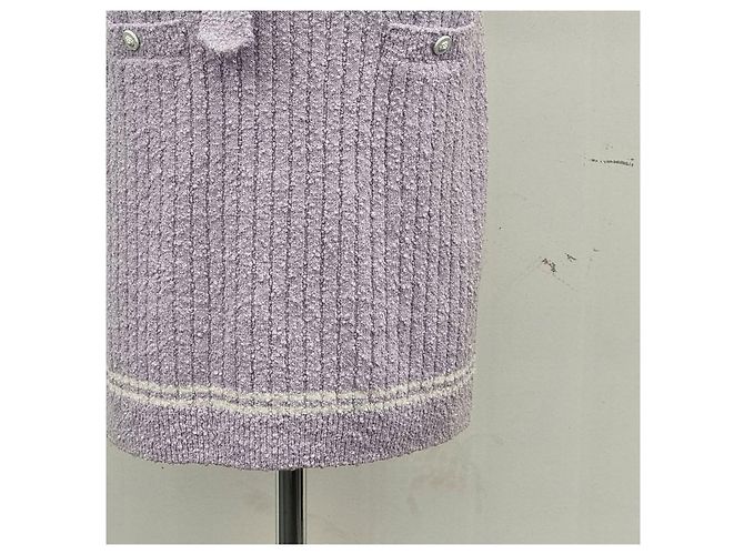 Chanel Strickkleid mit Gürtel Helllila - Ansicht 6