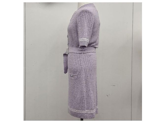 Chanel Strickkleid mit Gürtel Helllila - Ansicht 8