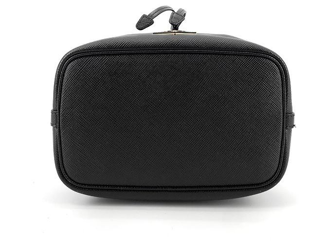 Borsa a secchiello Prada Saffiano in pelle marrone - vista 7