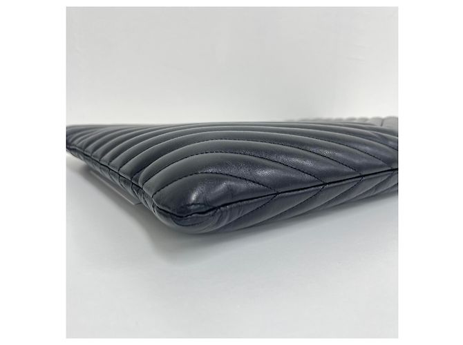 Autre Marque Clutch SAINT LAURENT Monogram Nero in Tessuto - vista 5