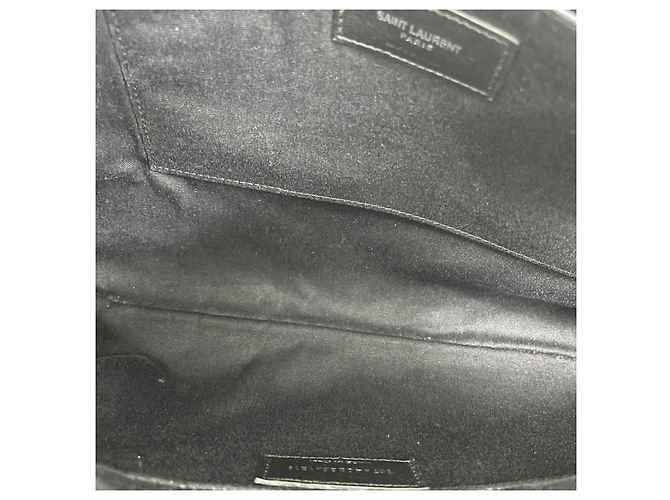 Autre Marque Clutch SAINT LAURENT Monogram Nero in Tessuto - vista 6