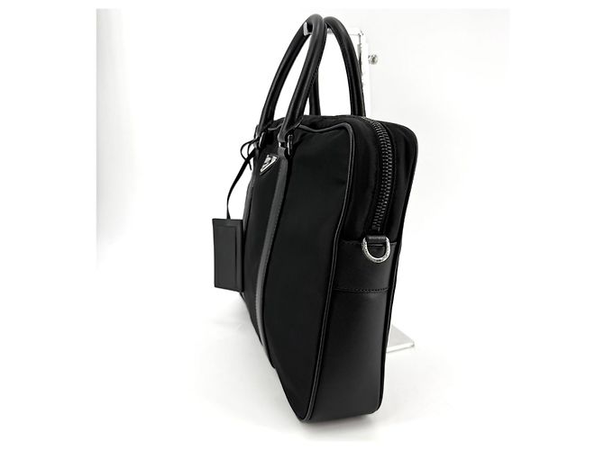 Prada Borsetta da uomo in nylon con logo triangolare - vista 6