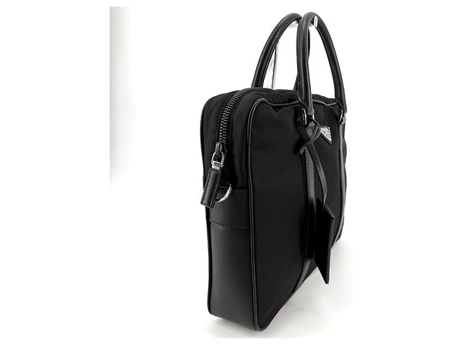 Prada Borsetta da uomo in nylon con logo triangolare - vista 7