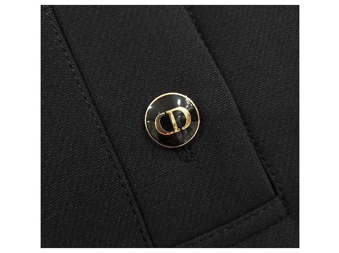 Dior Vestido CD con botones Negro Lana Seda - vista 4