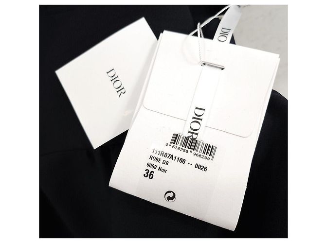 Dior Vestido CD con botones Negro Lana Seda - vista 5
