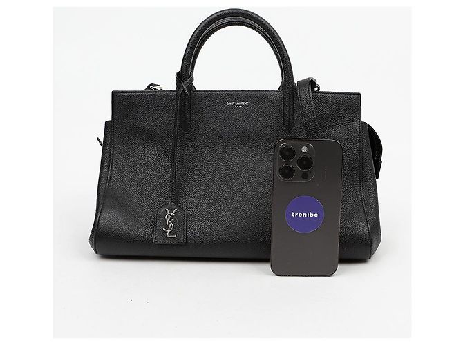 Autre Marque Small Cabas Rive Gauche in pelle nera, borsa tote e borsa a tracolla - vista 11