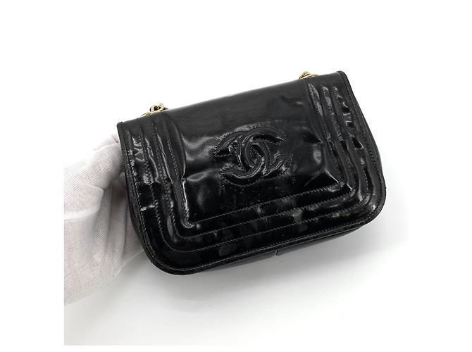 Chanel Mini borsa a tracolla camera bag in vernice - vista 11