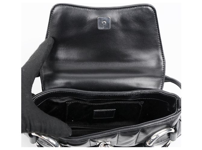 Gucci Picca borsa a tracolla con catena Horsebit Nera - vista 13