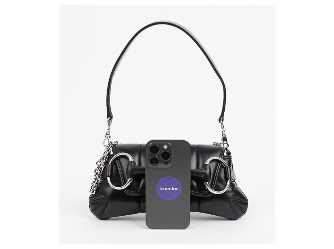 Gucci Picca borsa a tracolla con catena Horsebit Nera - vista 14