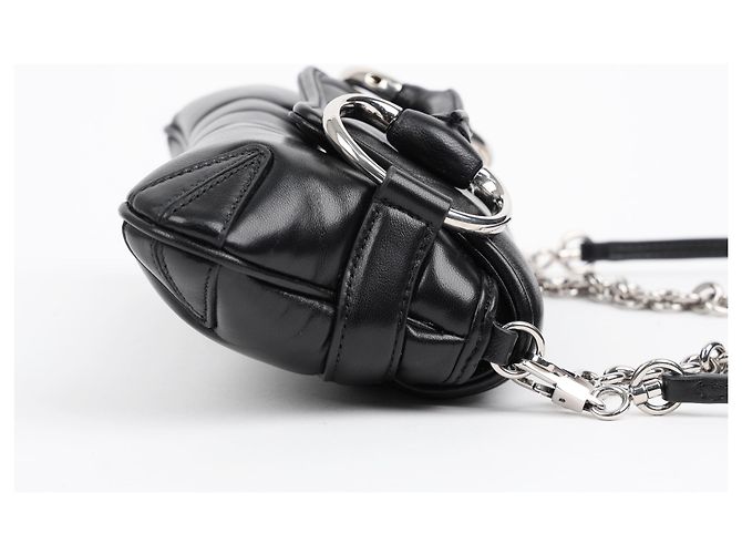 Gucci Picca borsa a tracolla con catena Horsebit Nera - vista 4