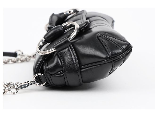 Gucci Picca borsa a tracolla con catena Horsebit Nera - vista 5