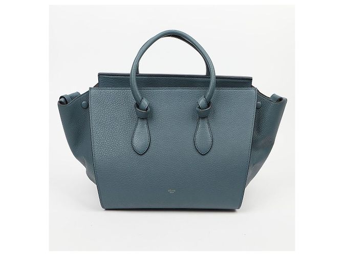 Borsa Tote Tie Céline in pelle marrone - vista 2