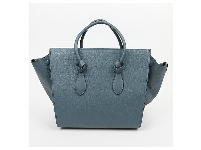 Borsa Tote Tie Céline in pelle marrone - vista 6