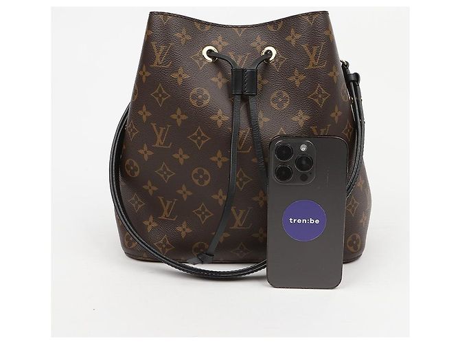 Bucket Louis Vuitton Borsa a secchiello in tela Monogram Nera - vista 6