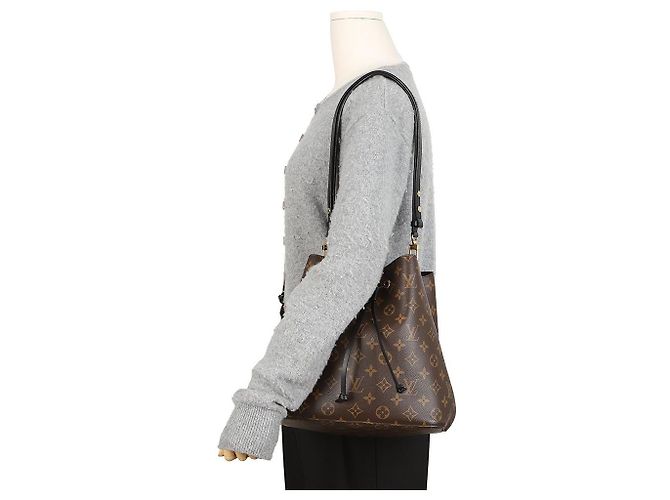 Bucket Louis Vuitton Borsa a secchiello in tela Monogram Nera - vista 7