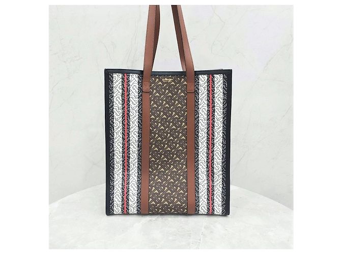 Burberry Borsa Tote Grande TB Monogram Stripe - vista 8