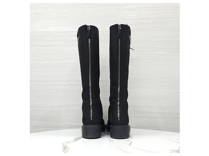 Prada Stivaletti stringati in Re-Nylon e pelle spazzolata - vista 12